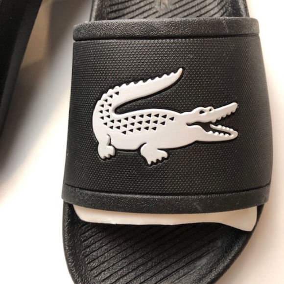 Lacoste Black/White Slide 119 Sandals Sz 10 main image 4